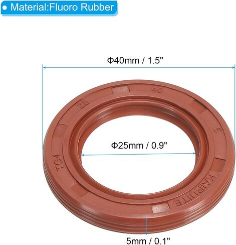 PATIKIL EU Radial Shaft Seal, 25mm x 52mm x 7mm Fluoro Rubber TG4 Oil Seal for Bearing Shaft Oil Pumps Engines, Brown in Kuwait