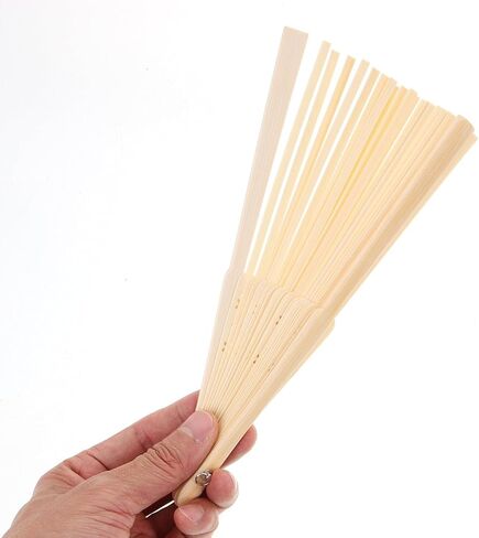 STOBOK Folding Fan Frame, Wood Foldable Fan Ribs DIY Japanese Hand Fan Frame Unfinished Fan Frame Blank Foldable Fan Frame for DIY Craft Kit in Saudi Arabia