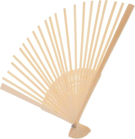 STOBOK Folding Fan Frame, Wood Foldable Fan Ribs DIY Japanese Hand Fan Frame Unfinished Fan Frame Blank Foldable Fan Frame for DIY Craft Kit in Saudi Arabia