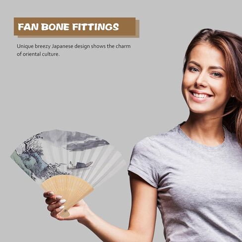 STOBOK Folding Fan Frame, Wood Foldable Fan Ribs DIY Japanese Hand Fan Frame Unfinished Fan Frame Blank Foldable Fan Frame for DIY Craft Kit in Saudi Arabia