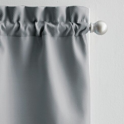 مجموعة ستائر مطبخ من نسيج التويل الصلب مكونة من 3 قطع من Curtainworks، جيب قضيب، زوج طبقات 29 عرض × 36 طول، ستارة 58 عرض × 12 طول، أسود in Saudi Arabia