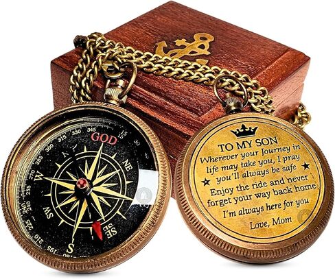 Brass Sundial Compass Anniversary & Wedding Gift for Him or Her - Antique Nautical Decor for Home or Office Great Perfect for Anniversaries, Weddings, & Birthdays Gift in Saudi Arabia