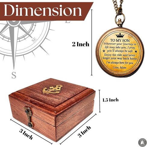 Brass Sundial Compass Anniversary & Wedding Gift for Him or Her - Antique Nautical Decor for Home or Office Great Perfect for Anniversaries, Weddings, & Birthdays Gift in Saudi Arabia