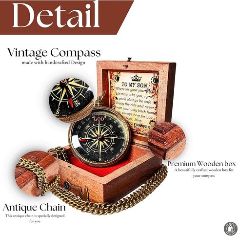 Brass Sundial Compass Anniversary & Wedding Gift for Him or Her - Antique Nautical Decor for Home or Office Great Perfect for Anniversaries, Weddings, & Birthdays Gift in Saudi Arabia