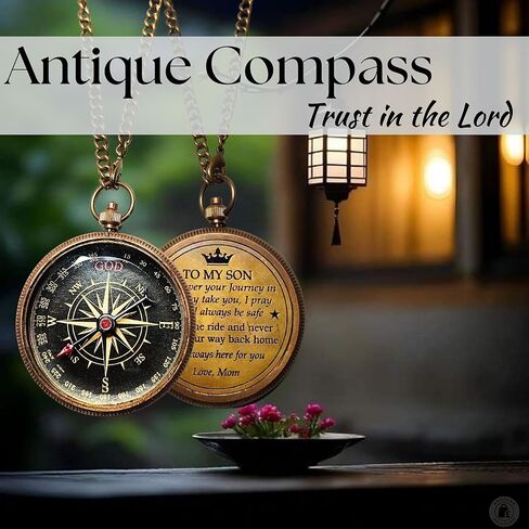 Brass Sundial Compass Anniversary & Wedding Gift for Him or Her - Antique Nautical Decor for Home or Office Great Perfect for Anniversaries, Weddings, & Birthdays Gift in Saudi Arabia