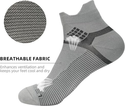 Ankle Compression Sock for Men and Women 6 Pairs, Athletic Running Socks with Arch Support for Plantar Fasciitis in Saudi Arabia