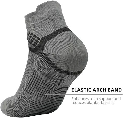 Ankle Compression Sock for Men and Women 6 Pairs, Athletic Running Socks with Arch Support for Plantar Fasciitis in Saudi Arabia