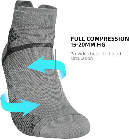 Ankle Compression Sock for Men and Women 6 Pairs, Athletic Running Socks with Arch Support for Plantar Fasciitis in Saudi Arabia