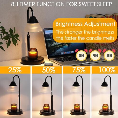 Black and Gold Candle Warmer Lamp,Dimmable Candle Light, Birthday Gifts for Women Mom Her, Adjustable Mental Lamp Candle Warmer for Jar Candles, Bedroom Living Room Decor in Saudi Arabia