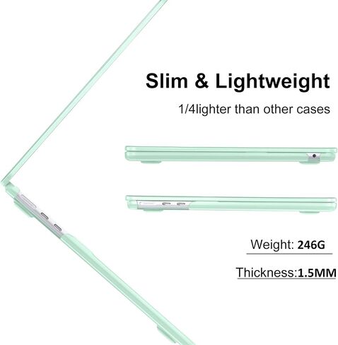 EooCoo Compatible with MacBook Air 15 inch Case 2024 2023 Release M3 A3114 M2 A2941, [High Clear Restores Midnight Plastic Hard Shell Case] [with Keyboard Cover & Screen Protector ] - Crystal Midnight in Kuwait