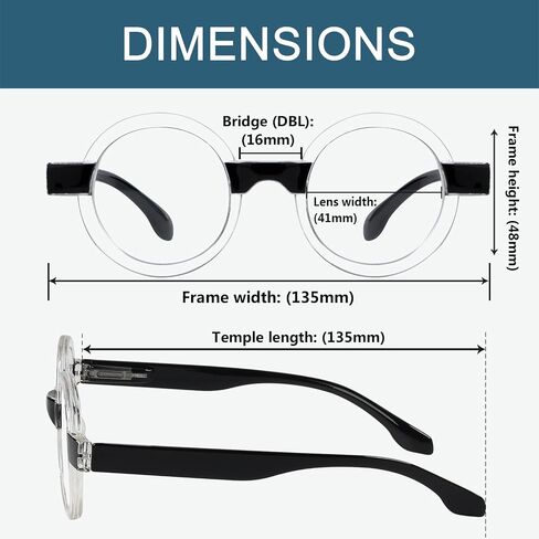 BLUELESS Round Reading Glasses for Women 12-pack Small Circle Lenses Readers in Saudi Arabia
