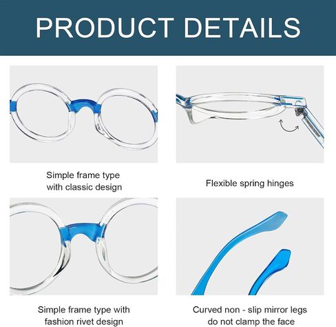 BLUELESS Round Reading Glasses for Women 12-pack Small Circle Lenses Readers in Saudi Arabia