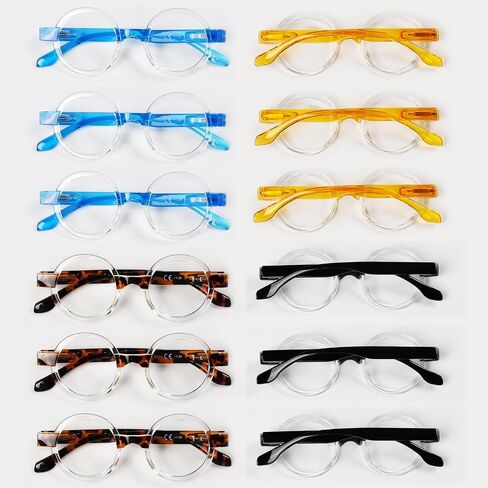 BLUELESS Round Reading Glasses for Women 12-pack Small Circle Lenses Readers in Saudi Arabia