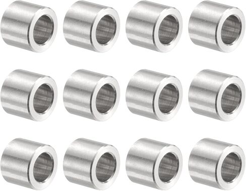 uxcell 12pcs Stainless Steel Spacer 6.2mm Bore x 10mm OD x 8mm Length Screw Bushing Plain Finish Round Metal Spacer for M6 Screws Bolts and Rods in Saudi Arabia