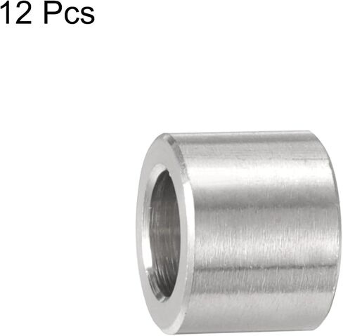 uxcell 12pcs Stainless Steel Spacer 6.2mm Bore x 10mm OD x 8mm Length Screw Bushing Plain Finish Round Metal Spacer for M6 Screws Bolts and Rods in Saudi Arabia