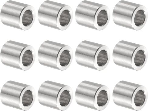 uxcell 12pcs Stainless Steel Spacer 6.2mm Bore x 10mm OD x 10mm Length Screw Bushing Plain Finish Round Metal Spacer for M6 Screws Bolts and Rods in Saudi Arabia