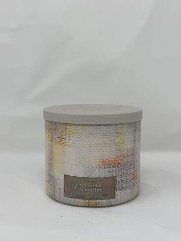 Cozy Linen & Nectarine 3 Wick Candle 14.5 oz / 411 g [Made with Natural Essential Oil] in Saudi Arabia
