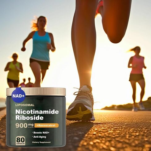 NAD+ Supplement - Liposomal Nicotinamide Riboside, NAD Supplement, NAD with Resveratrol Supplement, Resveratrol 900mg, Resveratrol, Quercetin, Energy, Focus - 80 Capsules in Saudi Arabia