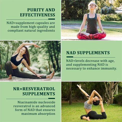 NAD+ Supplement - Liposomal Nicotinamide Riboside, NAD Supplement, NAD with Resveratrol Supplement, Resveratrol 900mg, Resveratrol, Quercetin, Energy, Focus - 80 Capsules in Saudi Arabia