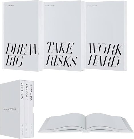 Decorative Books for Home Decor, Hardcover City Faux Books, Set of 3, with Blank Inside Pages, Gray in Saudi Arabia