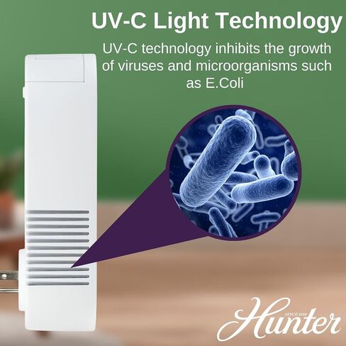 Hunter Plug-in UV Air Sanitizer, Aqua – Whisper Quiet UV-C Air Sanitizer, Matches A Variety of Room Decors and Styles in Saudi Arabia