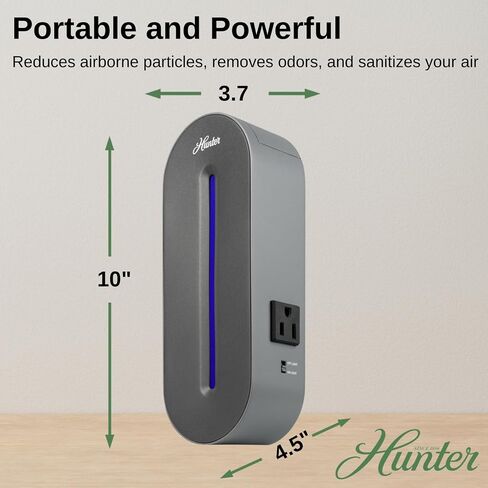 Hunter Plug-in UV Air Sanitizer, Aqua – Whisper Quiet UV-C Air Sanitizer, Matches A Variety of Room Decors and Styles in Saudi Arabia