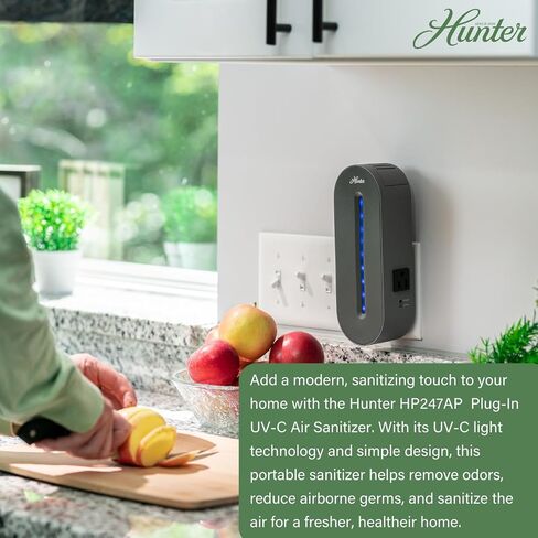 Hunter Plug-in UV Air Sanitizer, Aqua – Whisper Quiet UV-C Air Sanitizer, Matches A Variety of Room Decors and Styles in Saudi Arabia
