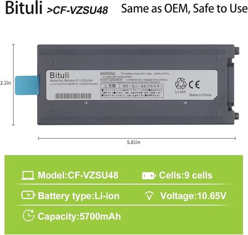 CF-VZSU48 استبدال بطارية الكمبيوتر المحمول لباناسونيك Toughbook CF-19 CF19 MK1 MK2 MK3 MK4 MK5 MK6 MK7 MK8 سلسلة CF-VZSU48U CF-VZSU28 CF-VZSU48R CF-VZSU50 CF-VZSU58U 10.65V 58Wh in Kuwait