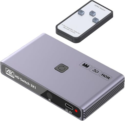 محول MMOBIEL HDMI 4K 60 هرتز - محول HDMI ثنائي الاتجاه 2 في 1 - موزع HDMI HDR، ثلاثي الأبعاد - محور HDMI للتلفزيون والشاشة وما إلى ذلك - متوافق مع Apple TV وXbox وPS5/4 وما إلى ذلك. شاشة واحدة في كل مرة - الألومنيوم in Saudi Arabia