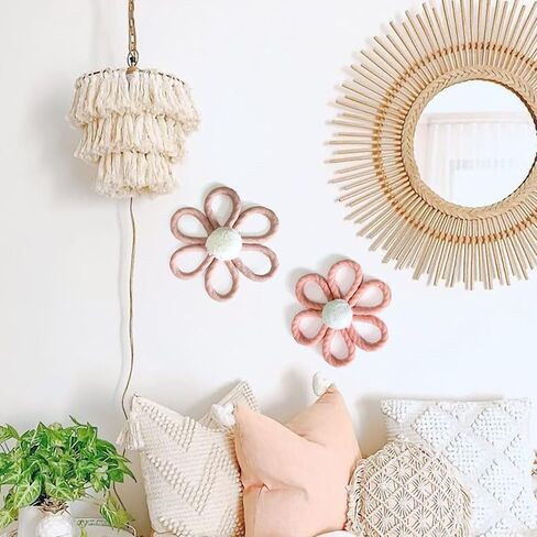 ديكور حائط على شكل زهرة الأقحوان من Ereniko Boho لغرفة نوم الفتيات وغرفة الأطفال وغرفة المعيشة وغرفة المعيشة in Kuwait