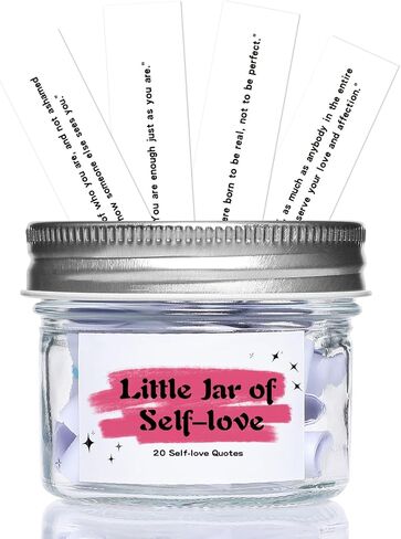 20 Self Love Quotes - Mini Jar of Self Love - Uplifting Affirmations,To Build Self-Esteem, Confidence, and Inner Wellness Positive Jar Decorative Jar (Pink-SelfLove) in Kuwait