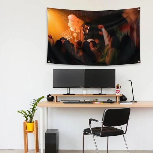 الهيب هوب موسيقى نمط توري مغني الراب Lan-ez ألبوم نسيج 3X5 أقدام داخلي وخارجي شنقا بطانيات يمكن استخدامها لتزيين الجدران من المهاجع الطرف تحت عنوان الديكور الخلفية (توري أسود) in Saudi Arabia
