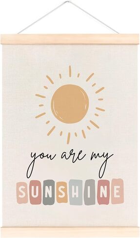laveliabel you are my sunshine جدار ديكور ملصق شماعات الإطار، ملهمة ملونة بوهو الشمس راية ملصق مع شماعات خشبية، ديكور الجدار الإيجابي للأطفال المراهقين، ديكور الفصول الدراسية الحضانة in Kuwait