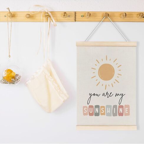 laveliabel you are my sunshine جدار ديكور ملصق شماعات الإطار، ملهمة ملونة بوهو الشمس راية ملصق مع شماعات خشبية، ديكور الجدار الإيجابي للأطفال المراهقين، ديكور الفصول الدراسية الحضانة in Kuwait
