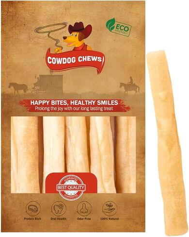 Collagen Sticks 12" (10 Pack) - Odor-Free, All Natural Collagen Dog Chews for Healthy Joints, Skin & Coat. Best Rawhide and Bully Stick Alternative Filled with Collagen Goodness. in Saudi Arabia