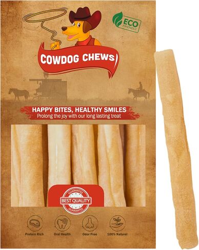 Collagen Sticks 12" (10 Pack) - Odor-Free, All Natural Collagen Dog Chews for Healthy Joints, Skin & Coat. Best Rawhide and Bully Stick Alternative Filled with Collagen Goodness. in Saudi Arabia