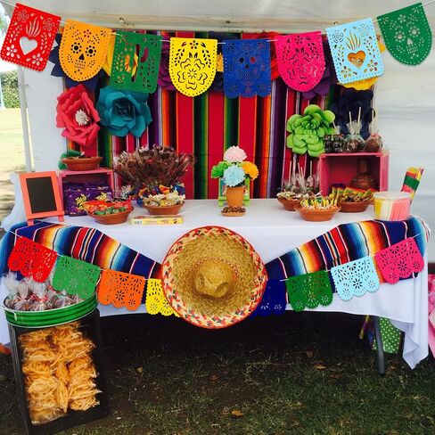 2 Pieces Mexican Party Decorations Banners, Felt Colorful Day of the Dead Papel Picado Banner, Fiesta Birthday Baby Shower Party Decorations, Dia De Los Muertos Garland, Cinco de Mayo Flags in Saudi Arabia