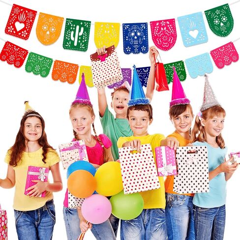 2 Pieces Mexican Party Decorations Banners, Felt Colorful Day of the Dead Papel Picado Banner, Fiesta Birthday Baby Shower Party Decorations, Dia De Los Muertos Garland, Cinco de Mayo Flags in Saudi Arabia