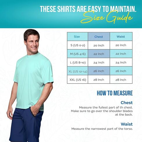 Banana Boat men rash guard short sleeve tee shirt for men 100% polyester | waterproof | UPF 50+ | UV Protection | Quick-Dry | Aqua X Large in Saudi Arabia