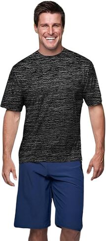 Banana Boat men rash guard short sleeve tee shirt for men 100% polyester | waterproof | UPF 50+ | UV Protection | Quick-Dry | Aqua X Large in Kuwait