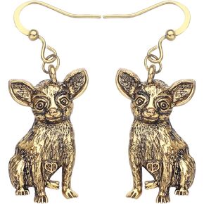 DALANE Alloy Antique Gold Silver Plated Chihuahua Dog Earrings Dangle Pets Jewelry Charms Gifts for Women Girls