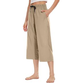 بنطال كابري للنساء كاجوال صيفي سريع الجفاف ومريح وفضفاض in Kuwait