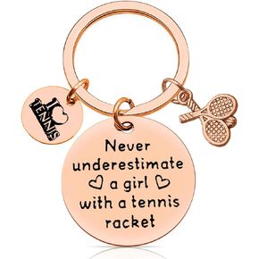 Vadaka Tennis Girl Gifts Inspirational Keychain for Tennis Players Tennis Lover Keychain Tennis Teams Gift for Girl Teens