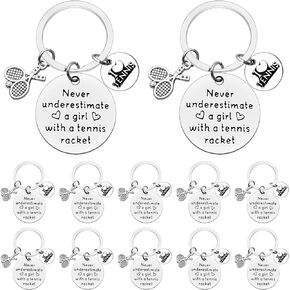 Vadaka Tennis Girl Gifts Inspirational Keychain for Tennis Players Tennis Lover Keychain Tennis Teams Gift for Girl Teens