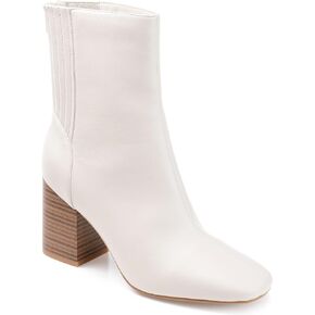 Journee Collection Womens Maize Tru Comfort Foam Back Heel Zip Stacked Heel Booties