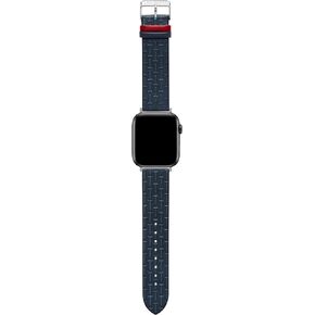Ted Baker Blue T-Embossed Leather Strap Red Keeper for Apple Watch® (Model: BKS42F132B0)