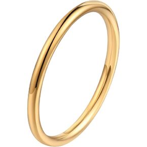 BRAYEG 18K Gold Filled Rings Stacking Rings For Women Non Tarnish Gold Rings Thin Gold Ring Comfort Fit Size 6-9|Jewelry For Women&Men
