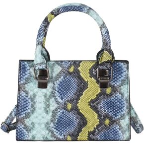 Women Leather Handbag Purse Snakeskin Pattern Shoulder Handbag PU Leather Bucket Tote Bag Top-Handle Satchel