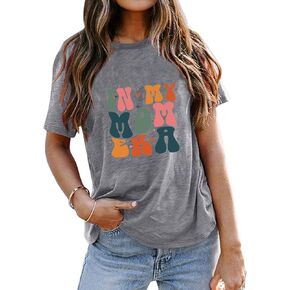 تي شيرت ماما للسيدات في عصر أمي تي شيرت مضحك Mom Life كاجوال بأكمام قصيرة تي شيرت in Kuwait