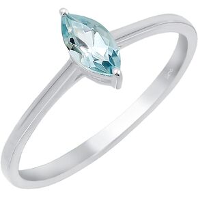 TISHAVI Natural Gemstone Rings For Women Sterling Silver, Solitaire Rings For Women Sterling Silver, Marquise Stone Sterling Silver Rings For Women